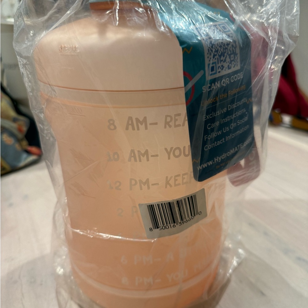 Peach Hydration Bottle with Time Markings
